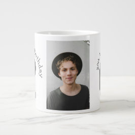 20-årsfirande lägg till namn foto datum man blå vi jumbo mugg