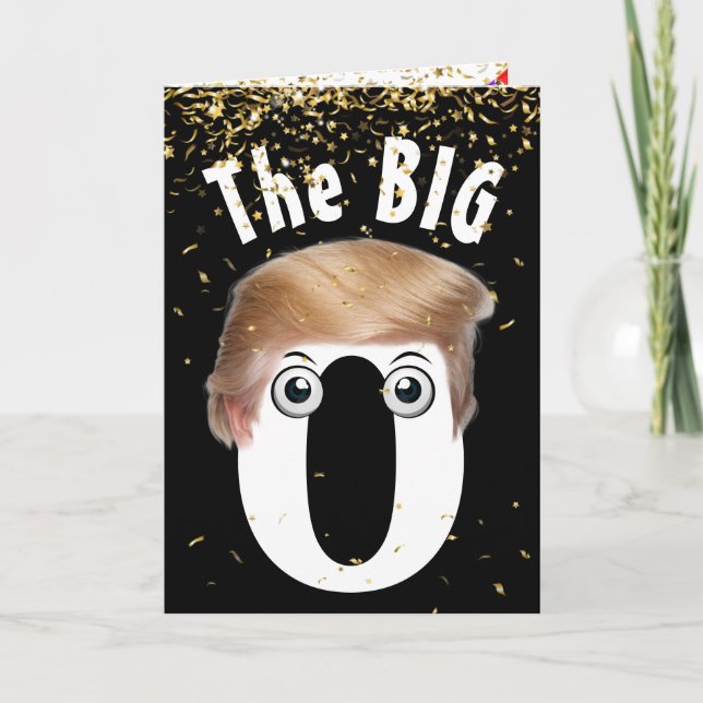 20-årsfirande Trump-hårhumor med konfetti Kort (Framsida)
