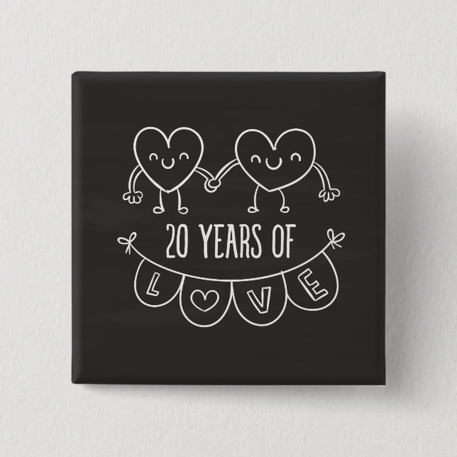 20-årsjubiléet av Hearter från Gift Chalk Knapp (Framsida)