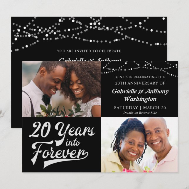 20-årsjubileum 20 ÅR IN I ALL EVIGHET Inbjudningar (Fram/baksida)