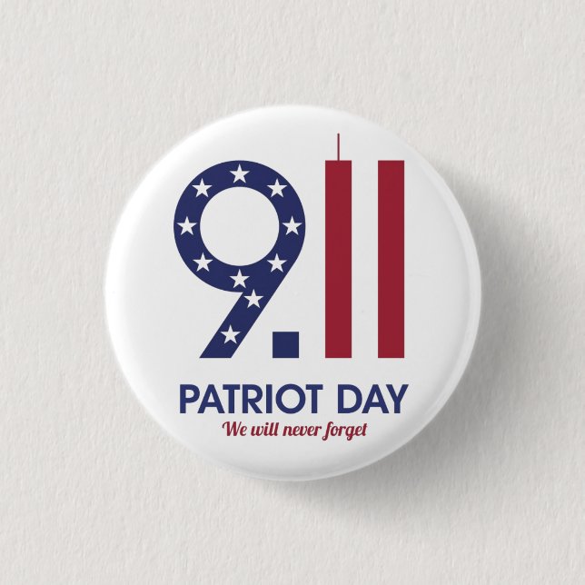 20-årsjubileum 9/11 NeveGlöm T-Shirt-nyckelkedjan Knapp (Framsida)