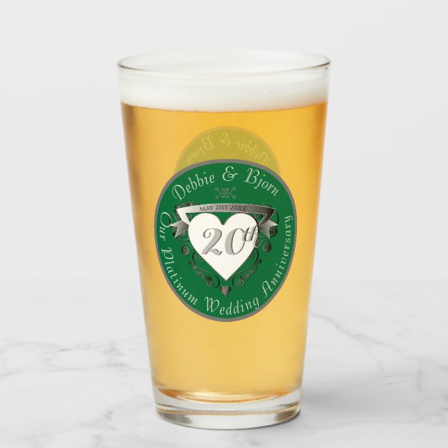 20-årsjubileum för bröllop Glas (Baksida fylld)