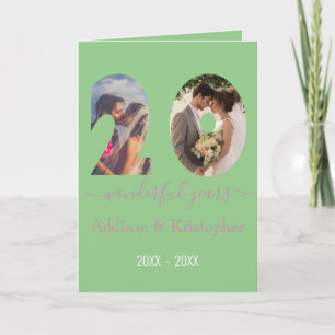 20-årsjubileum Kärlek Forever Photo Template Kort