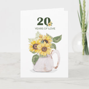 20-årsjubileum Sunflowers Years Love Kort