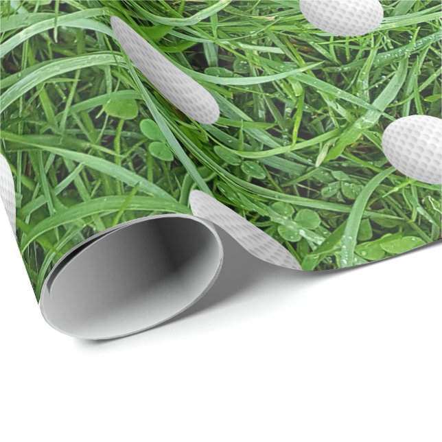 20-årspresent golfbollar på gräs Inpackningspapper Presentpapper (Rullad Hörn)