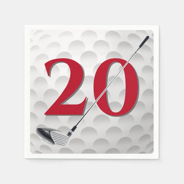 20-årspresent Golfklubb Servetter (Framsidan)