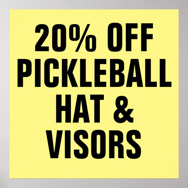 20 % AV Pickleball Hats & Visors Poster (Framsidan)