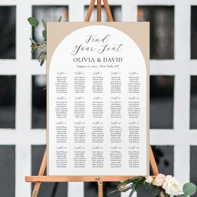 20 Bord Beige Arch Hitta ditt sittplatsschema Poster (Skapare uppladdad)