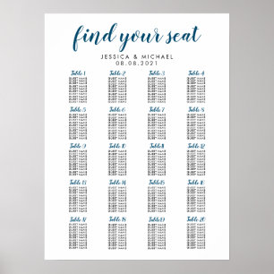 20 Bord-flottans besittningsschema över Färg Bröll Poster