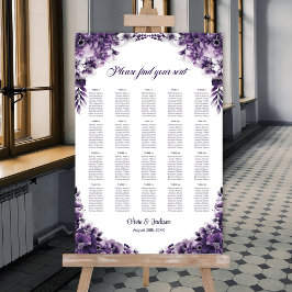 20 Bord Lila Blommigt Bröllop Sittdiagram för   Poster