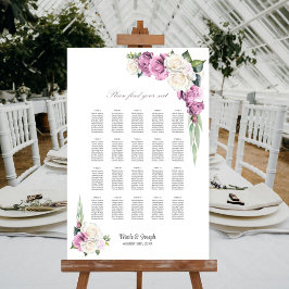 20 Bord Rosa Vit ros Blommigt, sittdiagram Poster