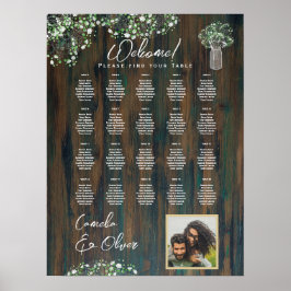 20 Bord Rustic Wood Gypsophila PHOTO SEATING Foam Poster