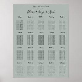 20 Bordsplaceringsdiagram Sagegrön Poster