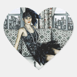 20:e 30-årsjubileet med Vintage Retro Hjärtformat Klistermärke