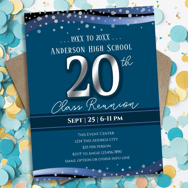 20:e Alumni High School Reunion Blue Meddelande (Skapare uppladdad)