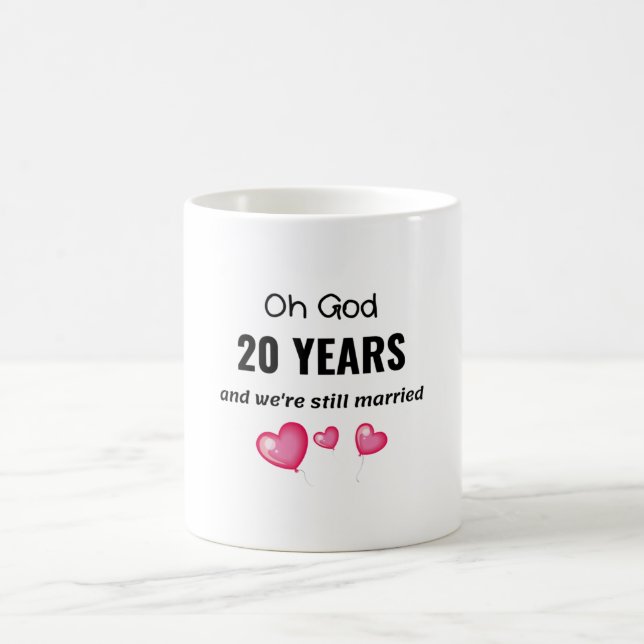 20:e årsdagen av Bröllop-årsjubileet - Låtsgåva ti Kaffemugg (Center)