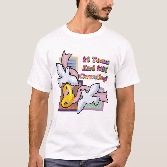 20:e årsdagen av Bröllop T Shirt (Framsida)