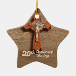 20:e årsdagen för befallningen Ro och Rosary Julgransprydnad Keramik