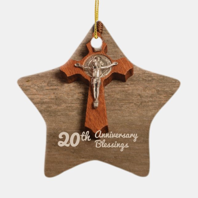 20:e årsdagen för befallningen Ro och Rosary Julgransprydnad Keramik (Framsidan)