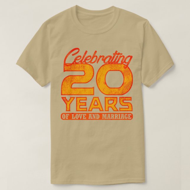 20:e Bröllop-årsdagen 20 år efter Giftermål 4 T Shirt (Design framsida)