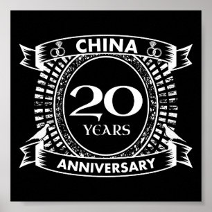 20:e bröllop-årsdagen china poster