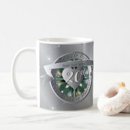 20:e Bröllop-årsdagen Emerald Platinum Kaffemugg