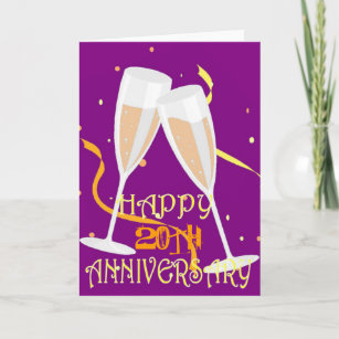 20:e bröllop-årsdagen för champagne firande kort
