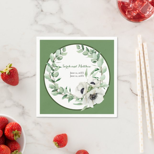 20:e Bröllop-årsdagen Party Blommigt Pappersservet Pappersservett (Insitu)