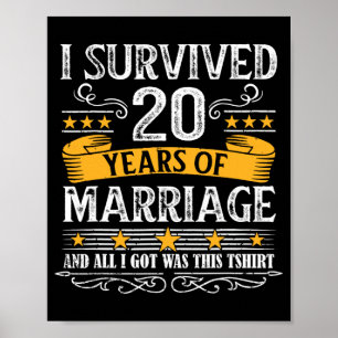 20:e Bröllop-årsdagen Shirt Par Make Wif Poster