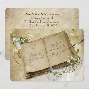 20:e Bröllop-årsdagen Vintage Vow Renewal Inbjudningar