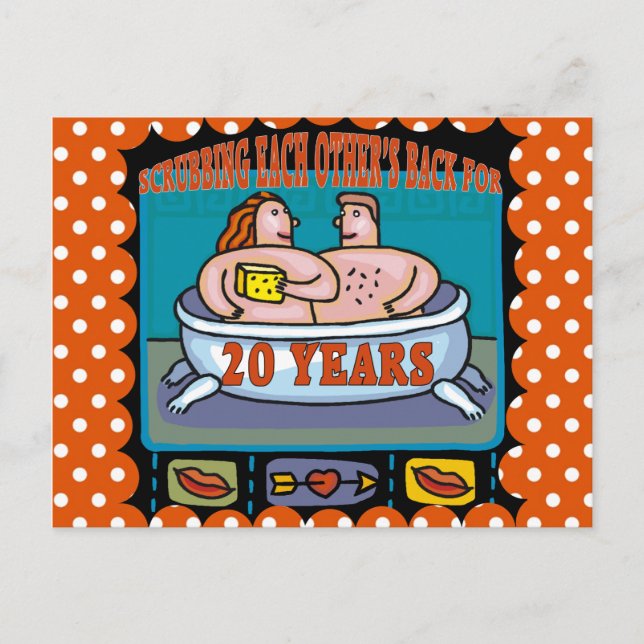 20:e Bröllop-årsdagen Vykort (Framsida)