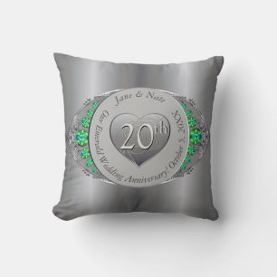20:e Emerald & Platinum Bröllop-årsdagen Kudde
