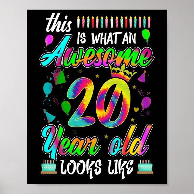 20:e födelsedag Fantastisk 20-åring ser ut som Poster (Framsidan)