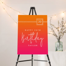 20:e födelsedag Fet Shock rosa och Orange