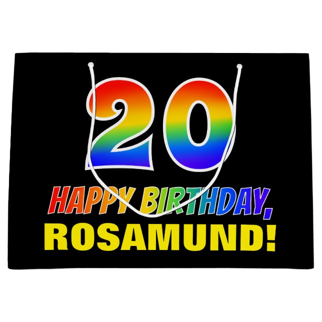 20:e födelsedag: fetstil, Roligt, enkel, regnbåge  (Framsidan)