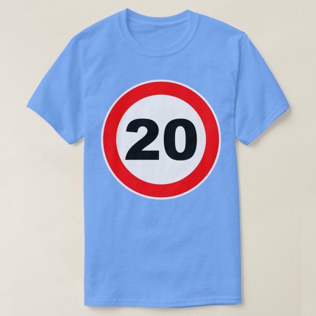20:e födelsedag: Gift Road Sign-årsdag T Shirt (Design framsida)