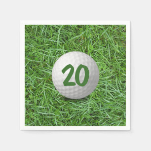 20:e födelsedag Golf Boll på gräddblöjor Pappersservett