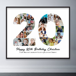 20:e födelsedag nummer 10 fotominnesdag poster