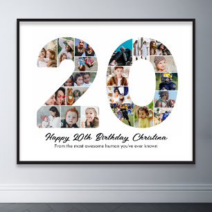 20:e födelsedag nummer 10 fotominnesdag poster