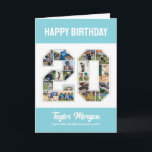 20:e födelsedag, nummer 20 Fotokollage Kort<br><div class="desc">Fira 20-årsdagen eller bröllop-årsdagen med detta utskrivbara fotokollage. Välj dina favoritfoton för visning. Anpassa namn, text och datum för att passa tillfälle. Det här kommer att bli en underbar keepy med personlig-budskap att se tillbaka på med familj och vänner. Om du behöver något annat nummer som kollage, kan du gärna...</div>