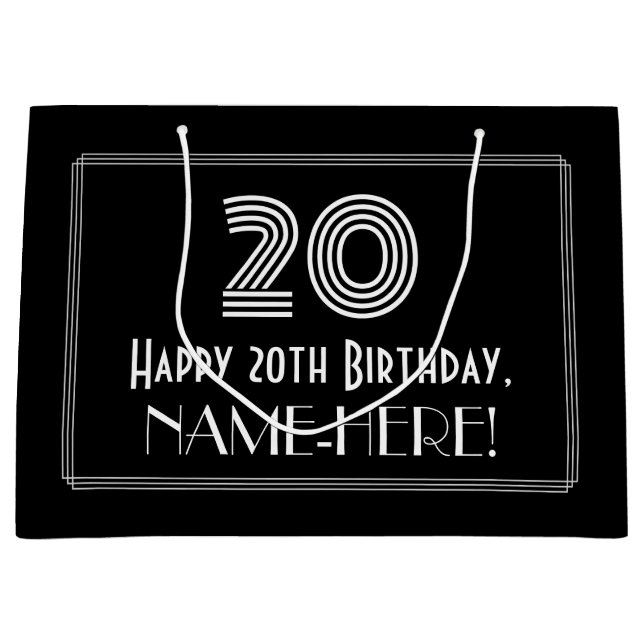 20:e födelsedagen - Art Deco Inspired Titta "20" & (Framsidan)