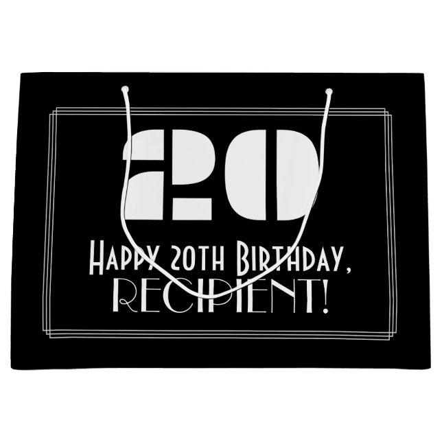 20:e födelsedagen ~ Art Deco Inspired Titta "20" + (Framsidan)