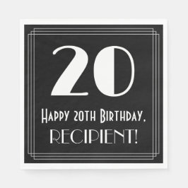 20:e födelsedagen ~ Art Deco Inspired Titta "20",  Pappersservett