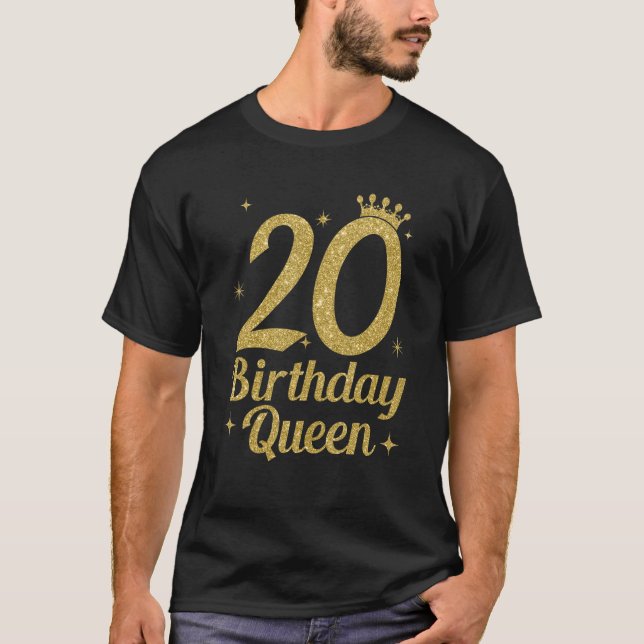 20:e födelsedagen drottning för kvinnor t shirt (Framsida)