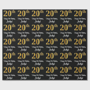 20:e födelsedagen: Elegant Luxurious Faux Guld Tit Presentpapper