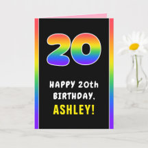 20:e födelsedagen: Färgfullt regnbåge nr 20, anpas