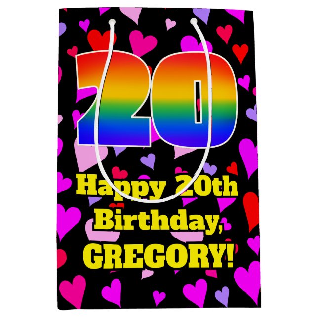 20:e födelsedagen: Loving Hearts Mönster, regnbåge (Framsidan)