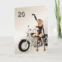20:e födelsedagen, motorcykel och flicka