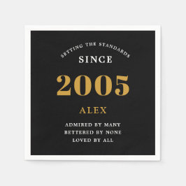 20:e födelsedagen Namn 2005 Chicen Svarta Guld Ele Pappersservett