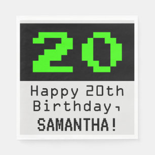 20:e födelsedagen - Nerdy / Geeky Stil "20" & Nam Pappersservett